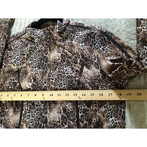 Zenergy By Chico’s Animal Print jacket zip SZ 0 - Picture 7 of 11